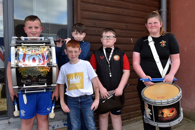 Some young members of local bands performed at the Rectory coronation street party on Saturday afternoon. PT18-228.