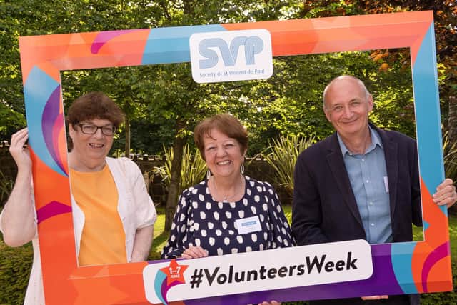 Rose McGowan, SVP National President; Mary Waide, SVP Regional President for the North Region; and Niall Mulligan, SVP National Secretary; at the North Region Members’ Day celebrating inspirational volunteers during Volunteers’ Week. www.svp.ie