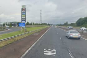The M2 northbound at the Applegreen service area. Picture: Google