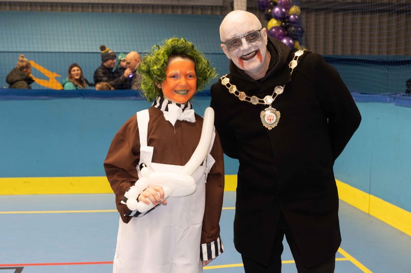 Chair of Mid Ulster District Council, Councillor Dominic Molloy attended the Cookstown Halloween event at MUSA.