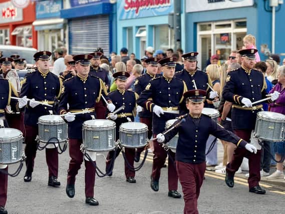 A band parade in Portrush on Saturday night - during the Open - attracted thousands of spectators. Pic: Tristan Morrow