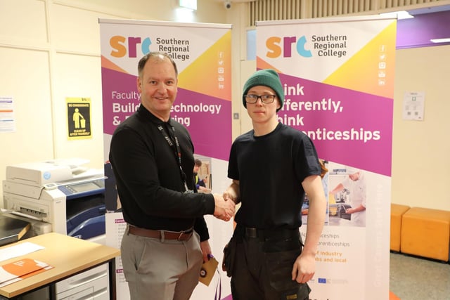 Light Motor Vehicle student Brody Duffy alongside SRC Curriculum Area Manager Gareth Mone. Picture: SRC