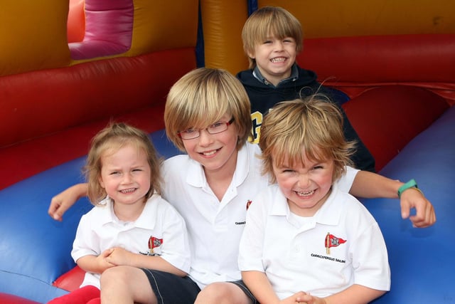 Fun and games at the Carrickfergus Sailing Club, Roma Moore, Tom Smyth, Kelabe Nelson and Mateo Moore in 2013. INCT 35-003-FP