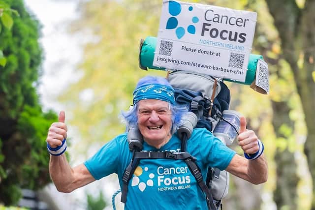Lisburn man Stewart Barbour is running a 5k event in Wallace Park in aid of Cancer Focus NI and he is encouraging as many people as possible to join him. Pic credit: Cancer Focus NI