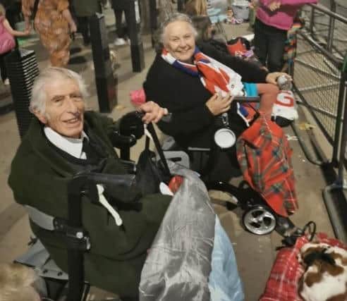 John and Anna, 90 year old pensioners, and their very own King Charles (their beloved pet dog) camped outside to pay their respects