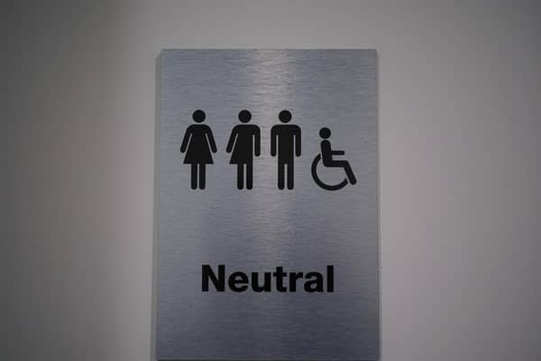 A gender neutral toilet.