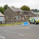 A general view of the scene of the one-vehicle hit-and-run road traffic collision in the Ballyeaston Road area of Ballyclare on Friday, August 15, 2025. Picture: Press Eye.