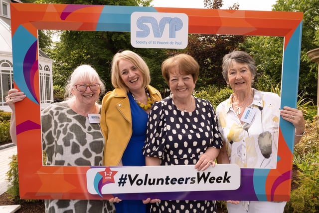 Kay McDonald, Patricia Corrigan and Veronica Archer of St James SVP Conference in Whiteabbey, are pictured with Mary Waide (second right), SVP regional president, for the North Region; at the Members’ Day gathering.