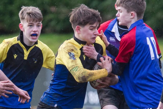 Melrose player Ben McLaren in action in Jedburgh at the weekend