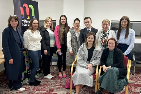 ​LADIES WITH LETTERS… The group recently held a meeting with Upper Bann MLA Eoin Tennyson, and Lagan Valley MLA Sorcha Eastwood.