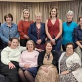 Ulster Unionist Cllr Julie Flaherty and Deputy Lord Mayor of Armagh, Banbridge and Craigavon Council Kyle Savage with some of the Ladies With Letters who were affected by the Southern Trust's cervical screen scandal.