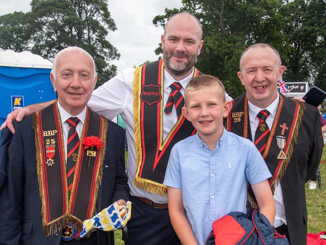 Sir Knights from Portadown RBP 25, Bobby Stewart, Alastair Bowenr, Freddie Heatrick and William Bower. TH 123.