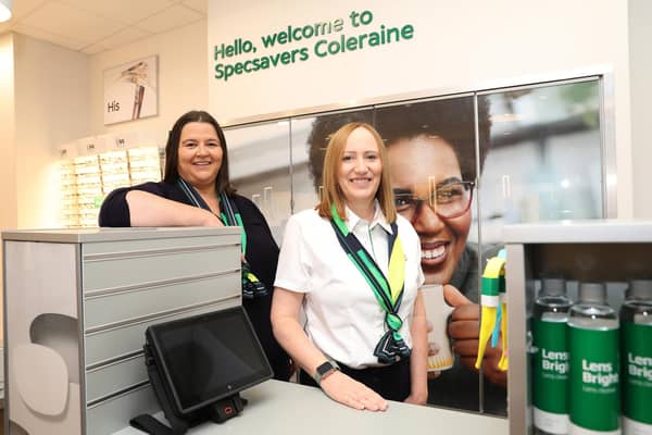 Judith Ball and Lynn Mackey of Specsavers Coleraine. CREDIT SPECSAVERS