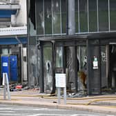 Police enquiries are ongoing in relation to the circumstances surrounding the fire at Larne Leisure Centre. Photo: Presseye