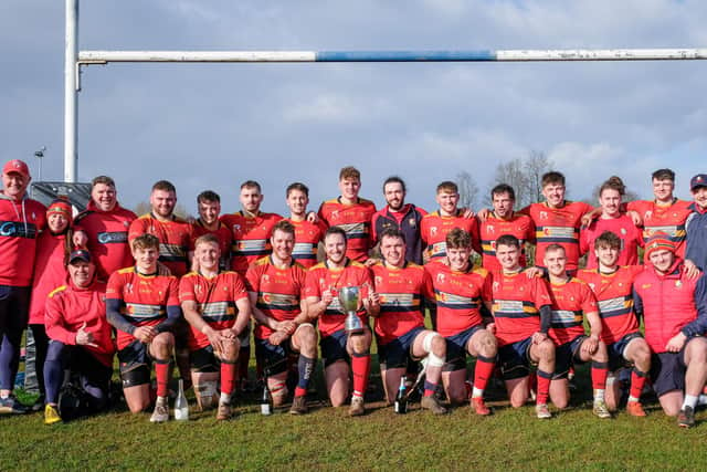 Ballyclare secured the title following their 38-34 loss against Portadown on March 23. (Pic: McIlwaine Sports Media).