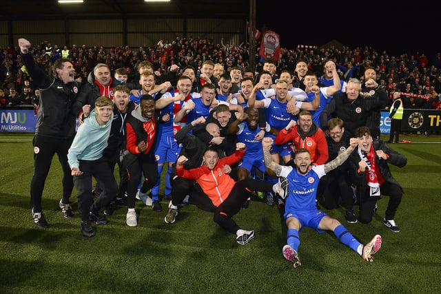 Enjoying the moment of victory at Seaview. Picture: Arthur Allison/Pacemaker Press