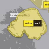 A yellow weather warning for ice is now in place for Northern Ireland.
