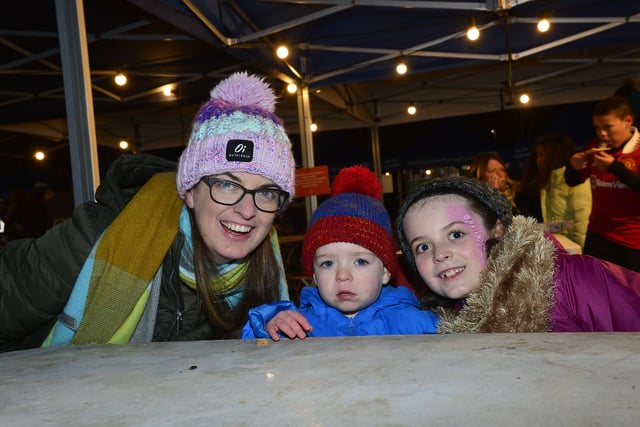 Jenny, Conor and Annie Mackell at the Carryduff Christmas Market