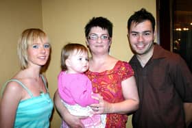 Organisers of Tesco's Fashion Show which was held in Ballymoney Rugby Club in 2007. Included in the picture are Staff Members Jenna Cochrane and Johnny McClenaghan, Clothing Manager Michelle Drumm and little Molly Drumm.