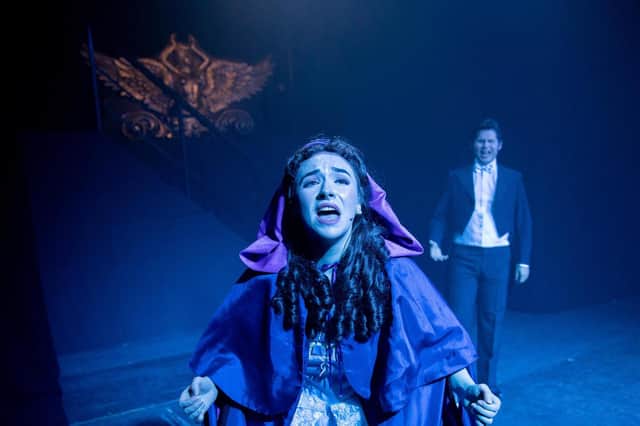 Nuala Osborne as Christine and Luke de Belder as Raoul in Portrush Music Society's Northern Ireland premiere of The Phantom of the Opera.