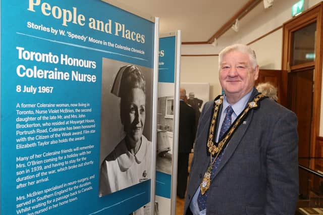 Mayor of Causeway Coast and Glens Borough Council, Councillor Steven Callaghan launched Coleraine Museum’s new exhibition ‘People and Places’.