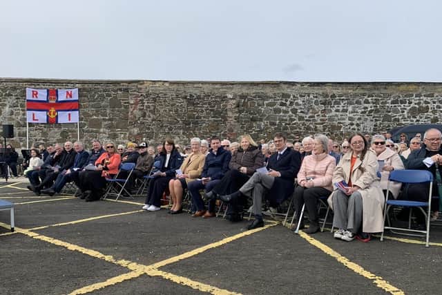 The audience at the naming ceremony at Portrush harbour