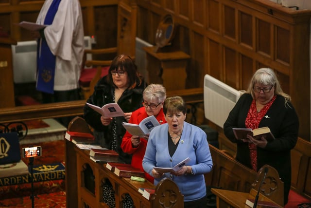 Members of the Magheragall Branch led the singing during the anniversary service. Pic by Norman Briggs, rnbphotographyni