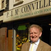 Jarlath McConville outside his North Street Shop. LM30-102gc