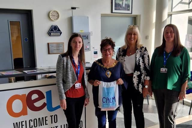Mayor of Mid and East Antrim, Ald Gerardine Mulvenna with Jackie Reid (Head of Business), Lorraine Black (Head of Services) and CEO Laura Steele at the launch event on August 4.