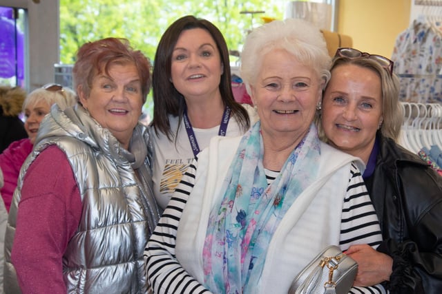 All smiles at the opening of the new Menarys store, Lurgan, are Muriel Stewart, her daughter, Lynette Young, store manager, Maureen Swift and sales assistant Shirley Graham. PT18-206