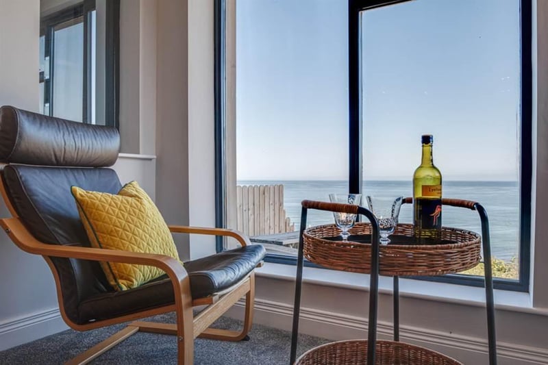 The lounge enjoys far-reaching views of the coast.