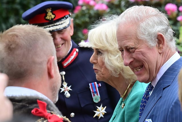 King Charles and Queen Camilla enjoyed a warm welcome at Hazelbank Park. Picture: Colm Lenaghan/Pacemaker