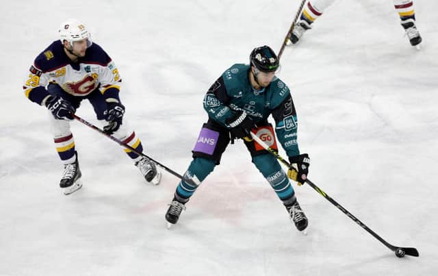 Belfast Giant Scott Conway in action against the Guildford Flames in the second leg of the Challenge Cup semi-final at the SSE Arena. Picture: William Cherry/PressEye