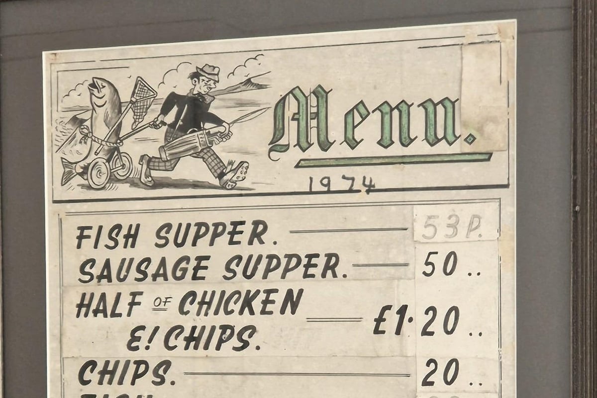 Nostalgic Old Portrush Chip Shop Menu: A Fish Supper for Just 53p!