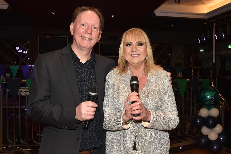 Hosts for the evening, Shane McCormac who organised the reunion event and co-host, Paddy McConnell. LM06-209.
