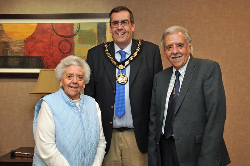 Lord Mayor of Armagh City, Banbridge and Craigavon, Alderman Stephen Moutray meets Elizabeth Watson and her brother David Jones, who lived and were raised in Carleton Street Orange Hall when their father was the caretaker.