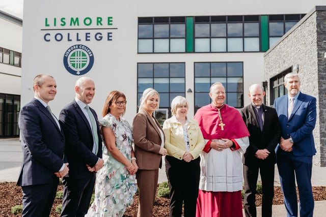 Dignitaries from the worlds of education, politics and the church joined staff and pupils at the official opening of the £31m new build at Craigavon. The Official Opening and Blessing of the school last week was a pivotal moment in the school’s history having celebrated 50 years in Craigavon last year. The college welcomed a distinguished group of guests, including Archbishop Eamon Martin, First Minister Michelle O’Neill, and Interim Permanent Secretary for Education Ronnie Armour, who joined staff, students, and the wider community in commemorating this milestone.