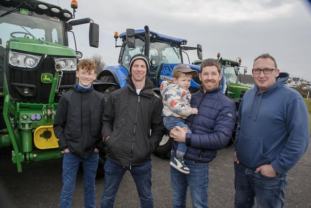 Pictured at the Tractor/Truck run are Harry Thompson, David Thompson, Philip and young Ethan McCurdy and Calvin Olphert.