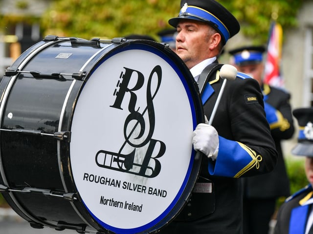 Keeping the beat during the Scarva parade.