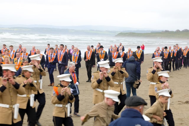 Lodges from all over Ireland took part the parade which saw them making their way onto the beach beside the Atlantic Ocean. Picture by Jonathan Porter/PressEye