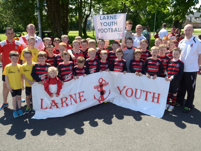 Larne Youth joining in the celebrations. INLT 25-432-PR