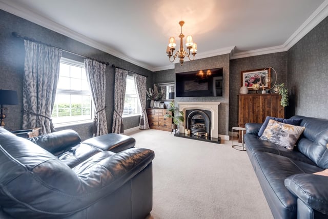 Lounge with open fire.