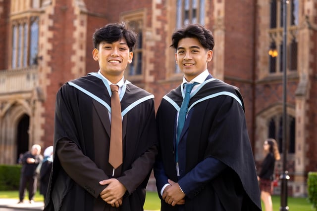 Harold Nieva and Allen Dungo Computer Science are pictured at their graduation from the School of Electronics, Electrical Engineering and Computer Science.