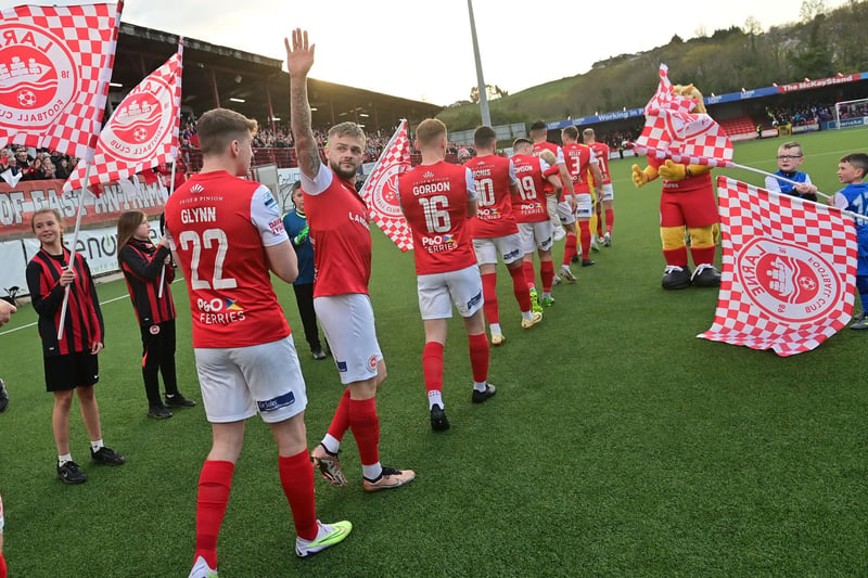 There was a guard of honour for Irish League champions Larne before Friday evening’s game at Inver Park.