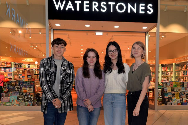 Pictured at the opening of the new Waterstones book store at Rushmere are staff from left, James Ferran, Kiara Stothers, Lydia Kerr and manager, Holly Alexander. PT41-200.