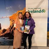 Heather Keanie, Causeway Coastal Route; and Linda Duncan, Tourism Ireland, at the Classic Motor Show in Birmingham. Credit – Tourism Ireland