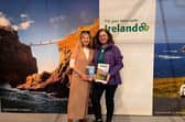 Heather Keanie, Causeway Coastal Route; and Linda Duncan, Tourism Ireland, at the Classic Motor Show in Birmingham. Credit – Tourism Ireland