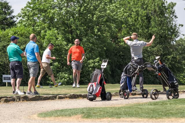 Teeing off at Greenacres Golf Centre for Bathshack’s recent Charity Golf Day. Photo by Bathshack