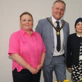 Pictured at the community garden opening, Deidre Shannon, Deputy Lord Mayor Kyle Savage, Allison Harrison and Julie Reynolds. Pic: Gary Gardiner.