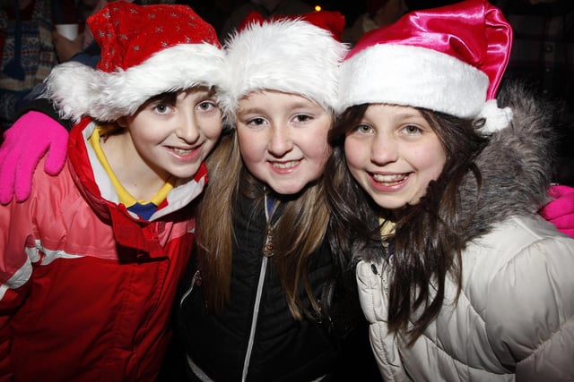 .Paige, Jessica and Rabann enjoying the fun in Portrush during the switch on of the Christmas Lights in 2010
